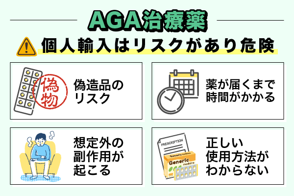 AGA治療薬を個人輸入する際のリスクを示した画像
